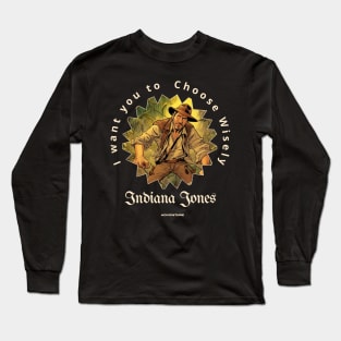 Indiana Jones victor illustration designe Long Sleeve T-Shirt